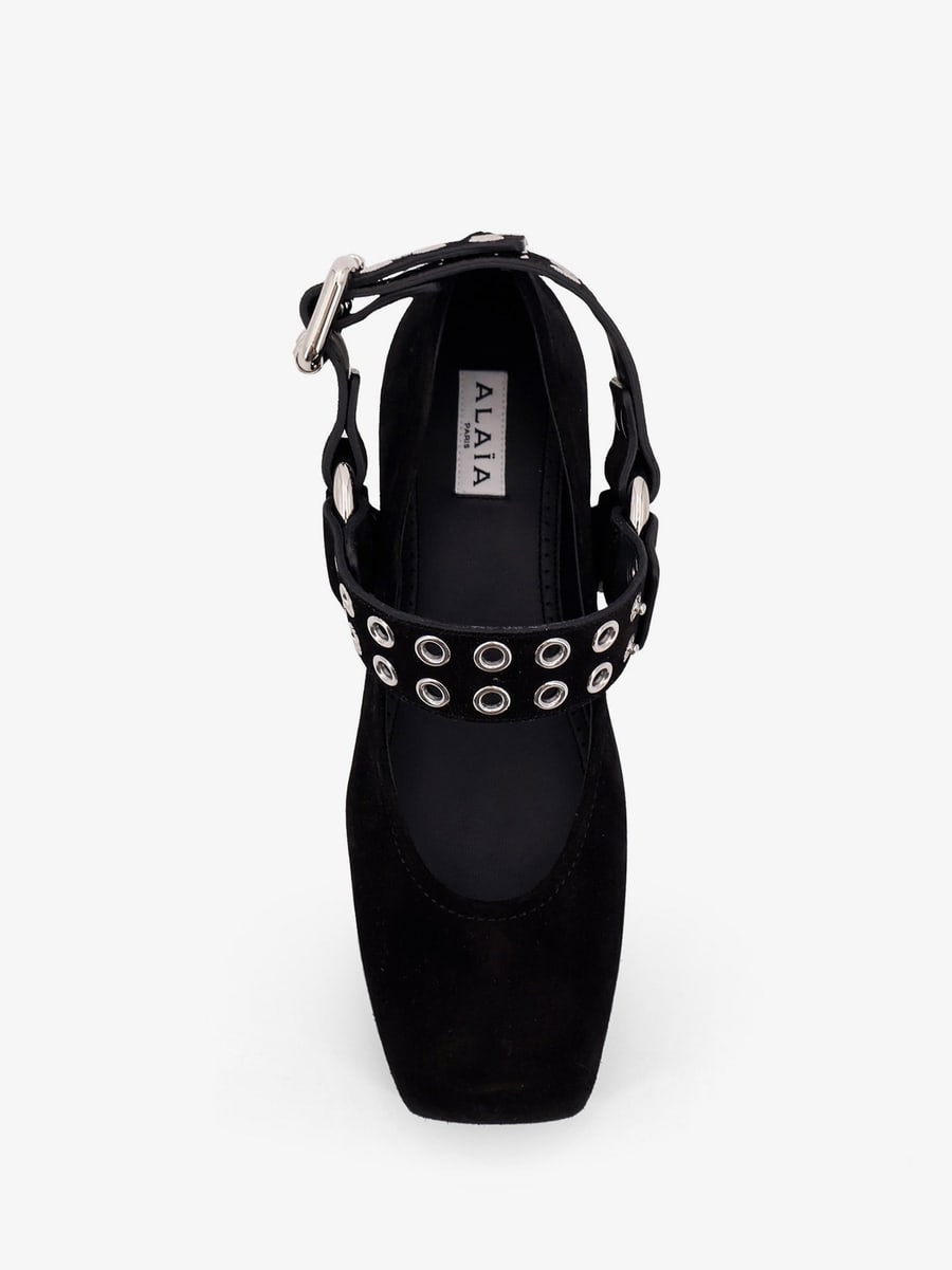 Alaïa Suede Biker Flat Ballerinas, view 5