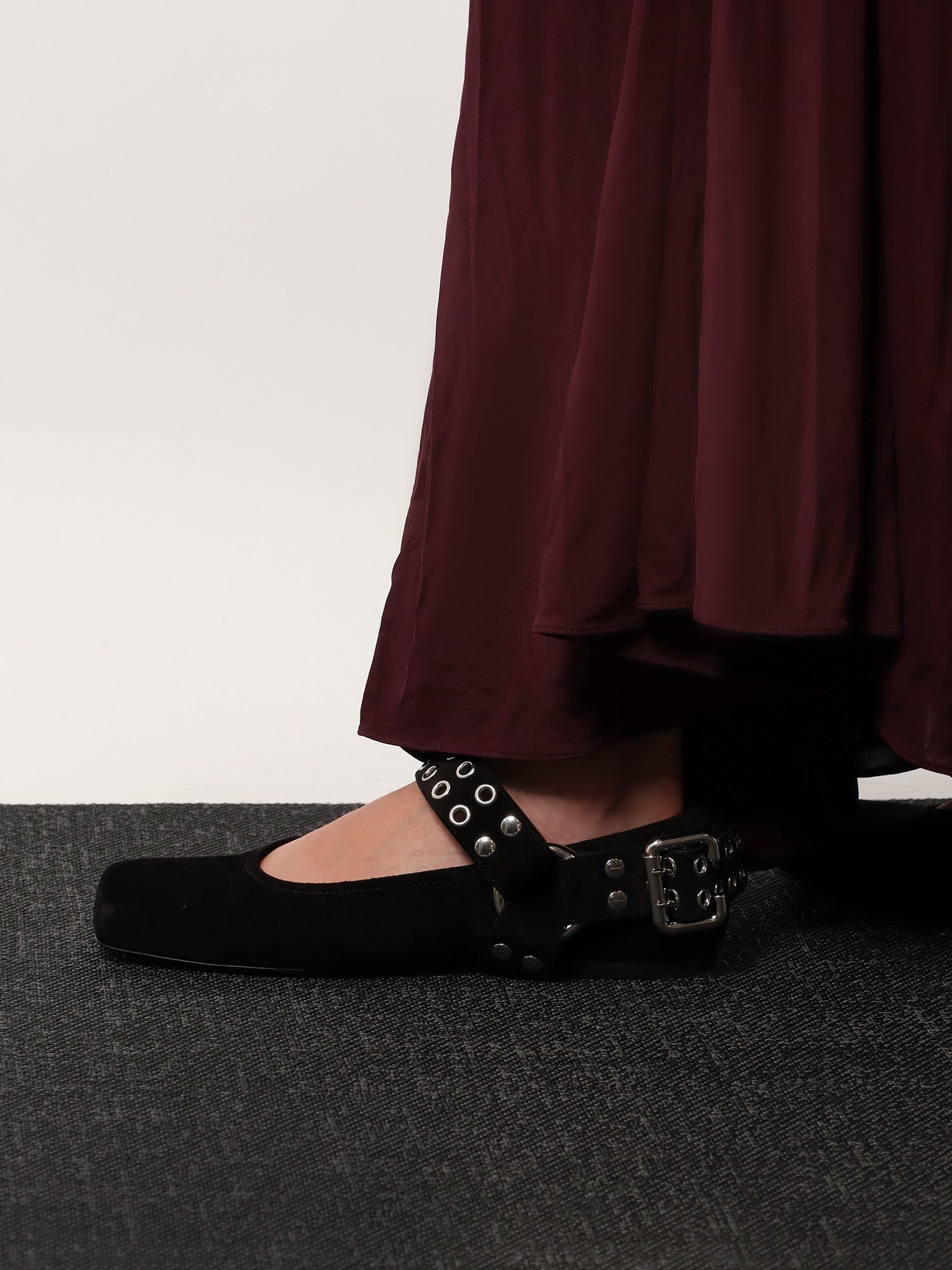 Alaïa Suede Biker Flat Ballerinas, view 2