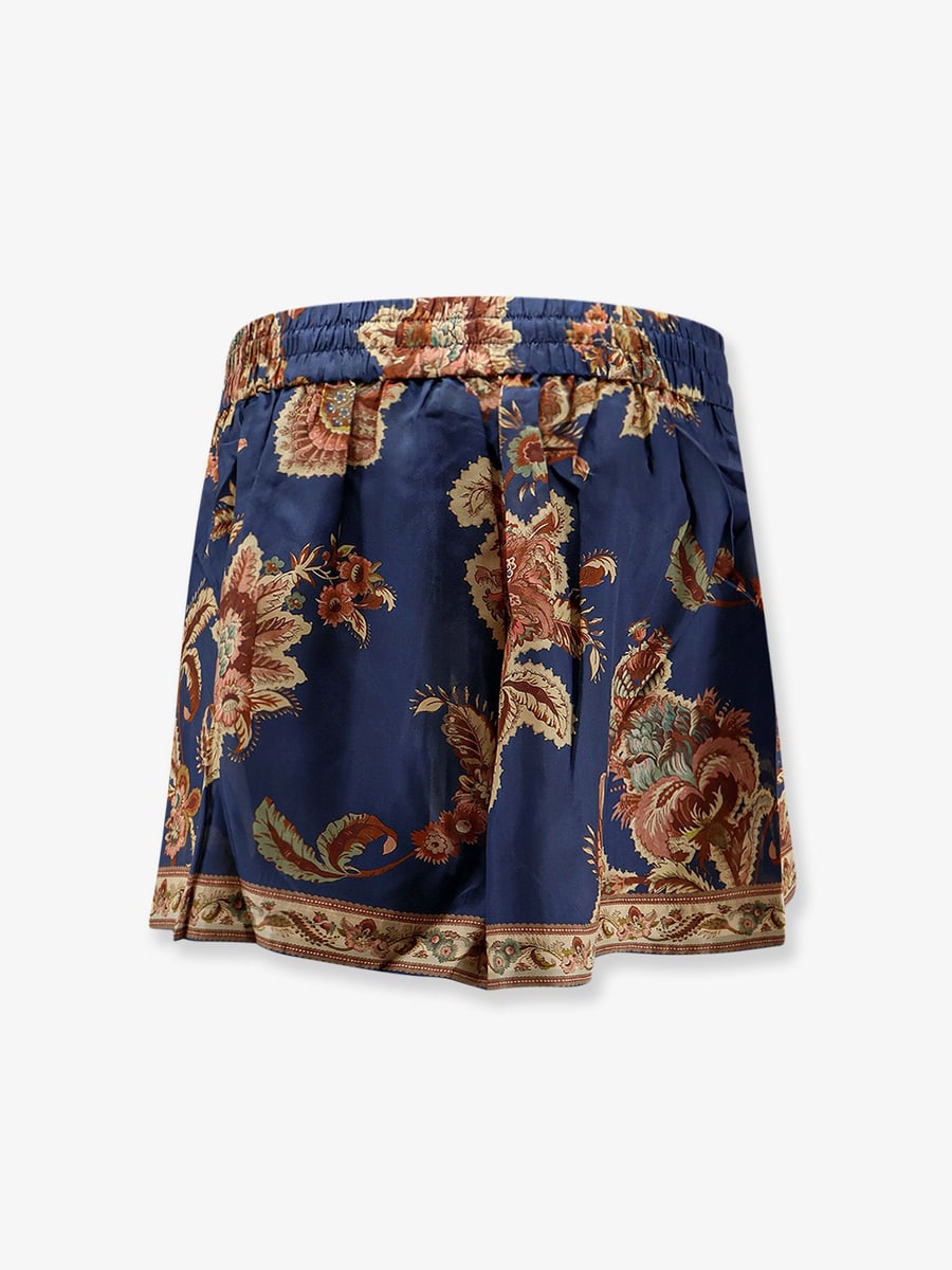 Zimmermann Aster Relaxed Silk Bermuda Shorts, view 2