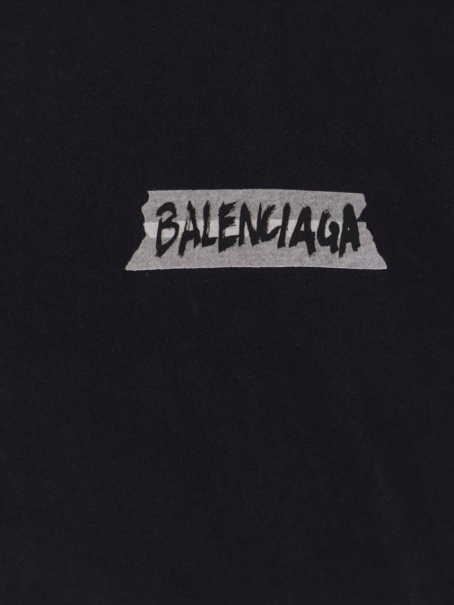 Balenciaga Used effect cotton t-shirt, view 3