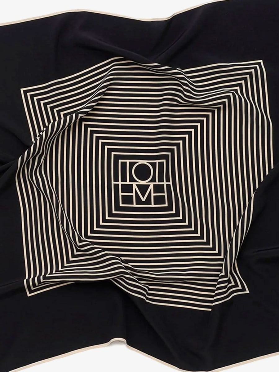Toteme Centered Monogram silk foulard, view 4