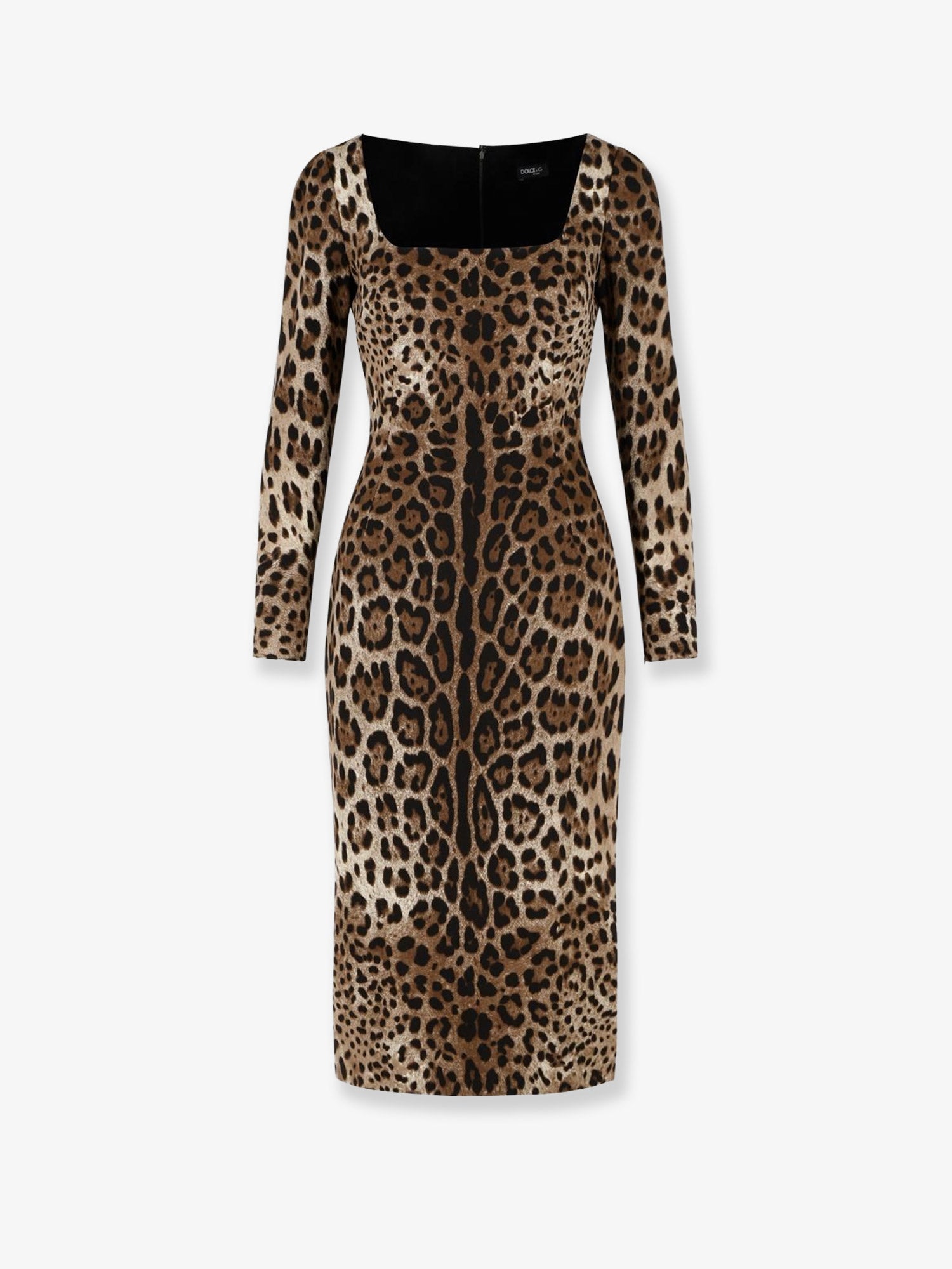 Dolce & Gabbana Midi Dress with Animal Print