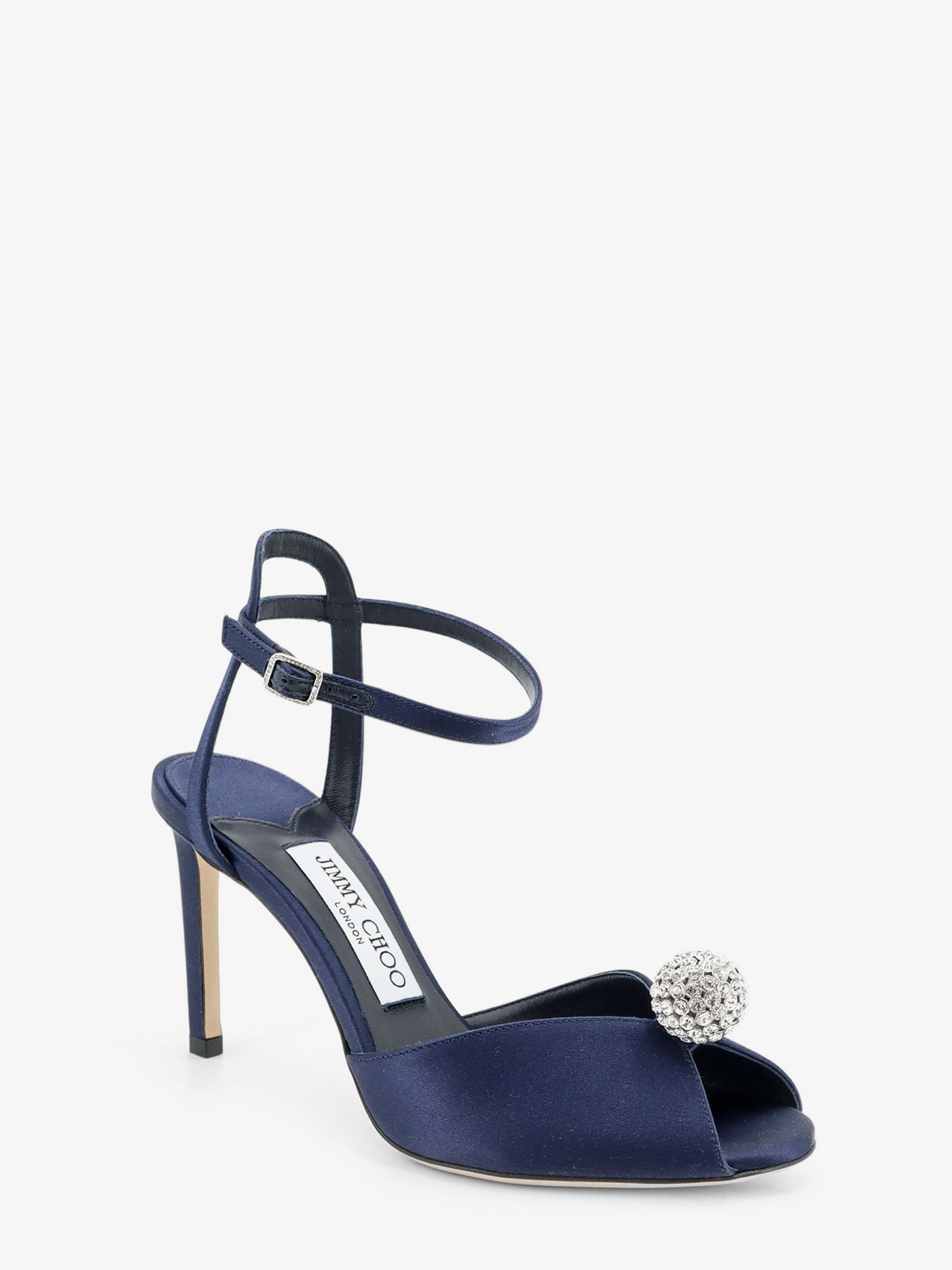 Jimmy Choo Sacora satin sandals with crystal detail, view 2