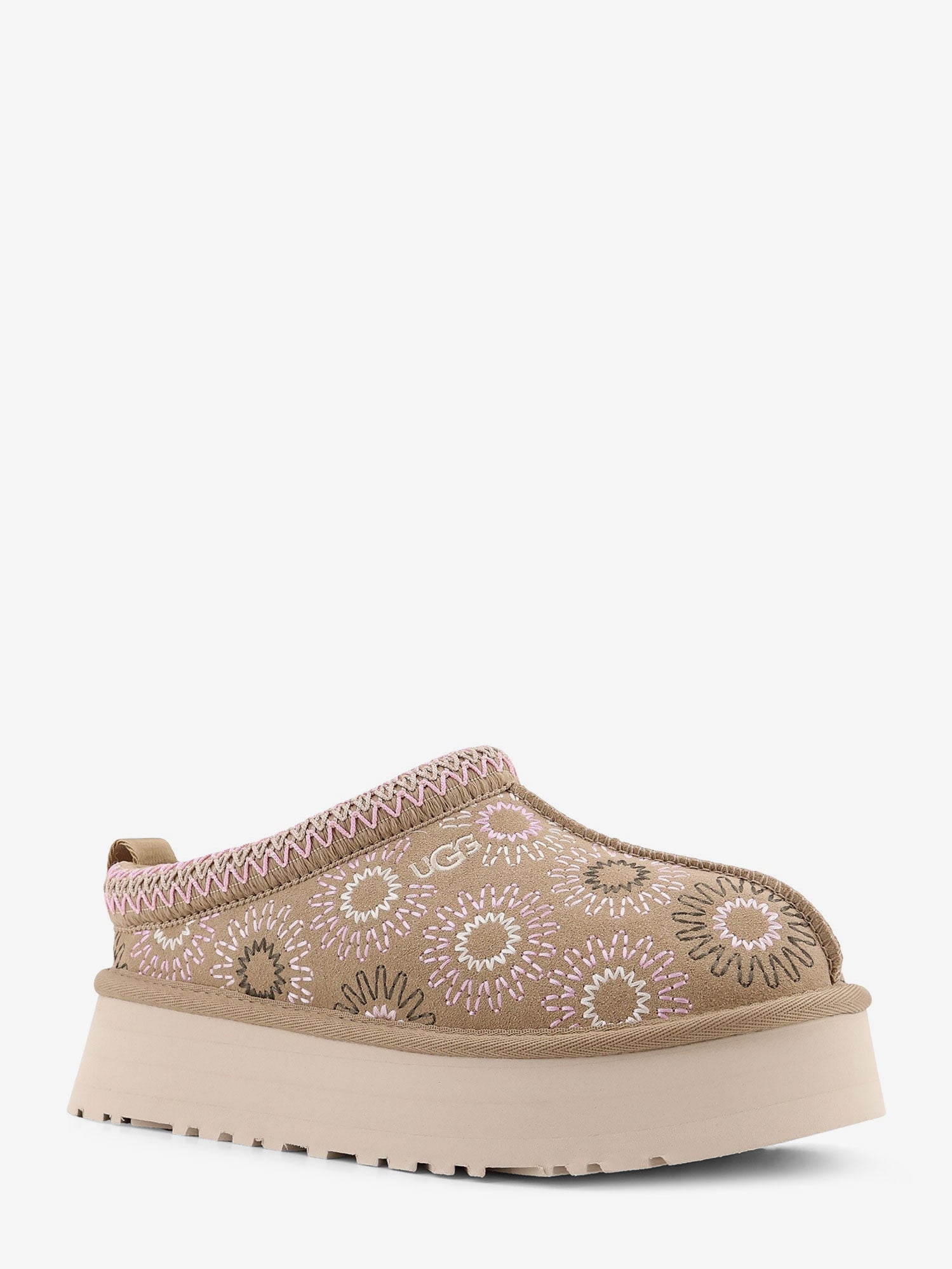 UGG W Tazz suede sandals with multicolor embroidery, view 2