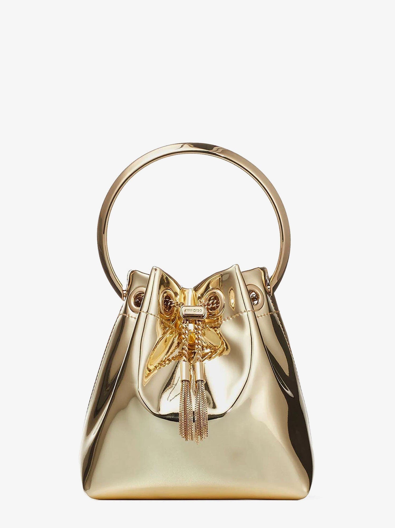 Jimmy Choo Bon Bon Metallic Leather Bucket Bag
