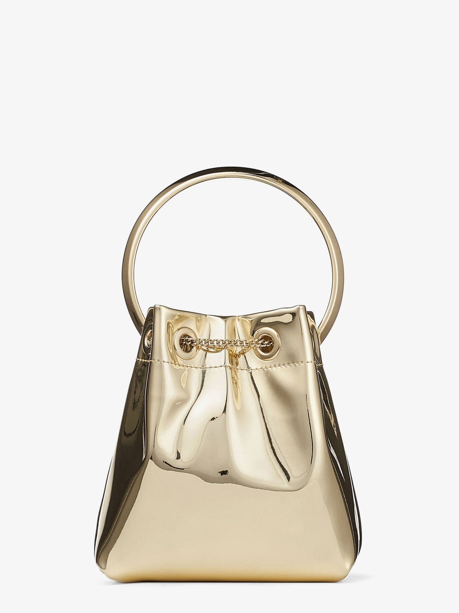 Jimmy Choo Bon Bon Metallic Leather Bucket Bag, view 2