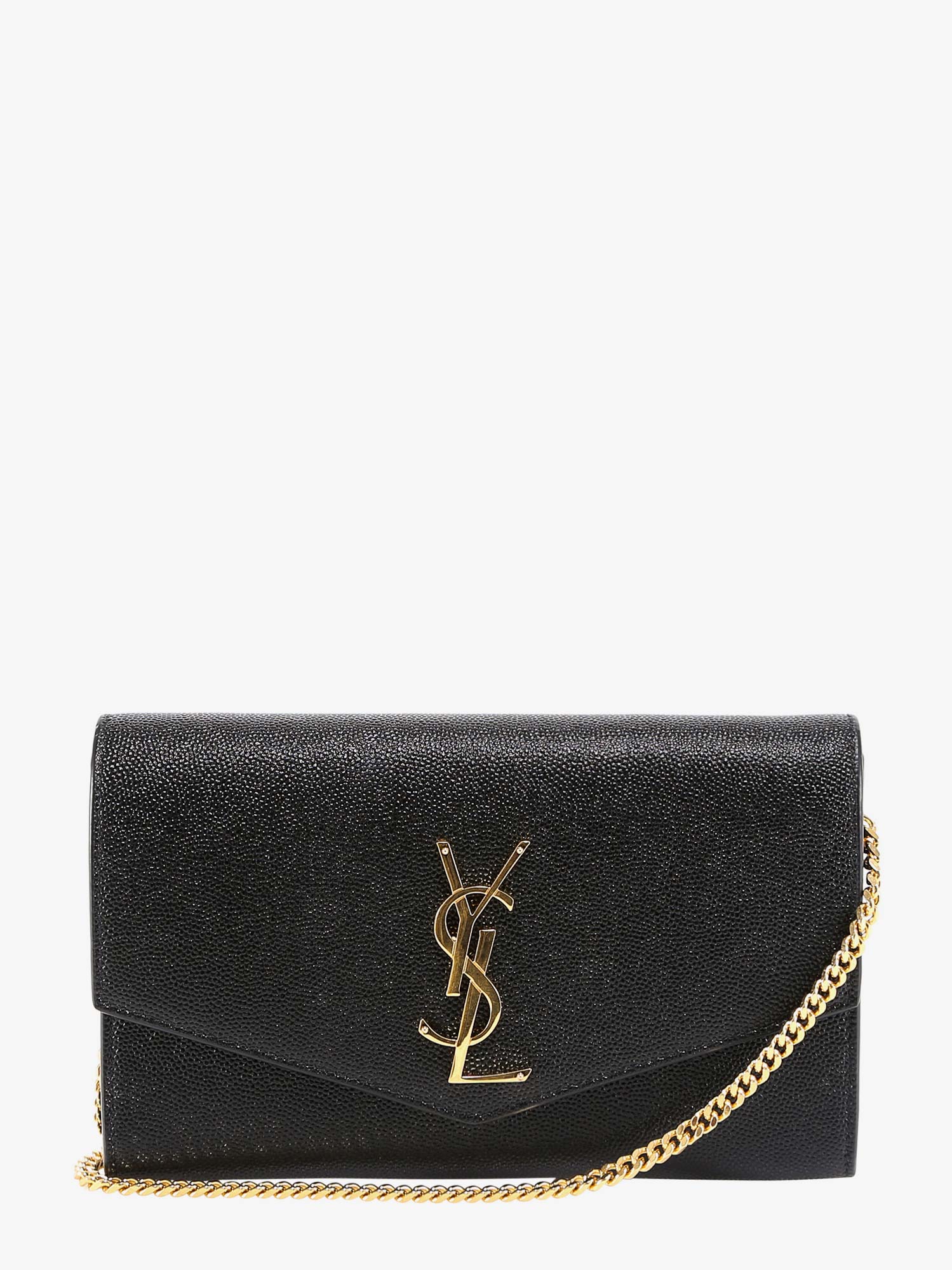 Saint Laurent Leather crossbody bag with metal Cassandre logo