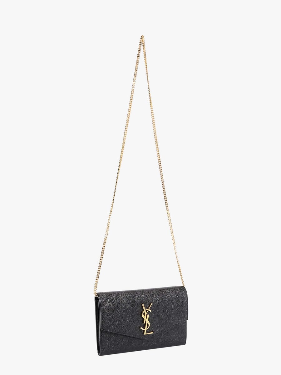 Saint Laurent Leather crossbody bag with metal Cassandre logo, view 3