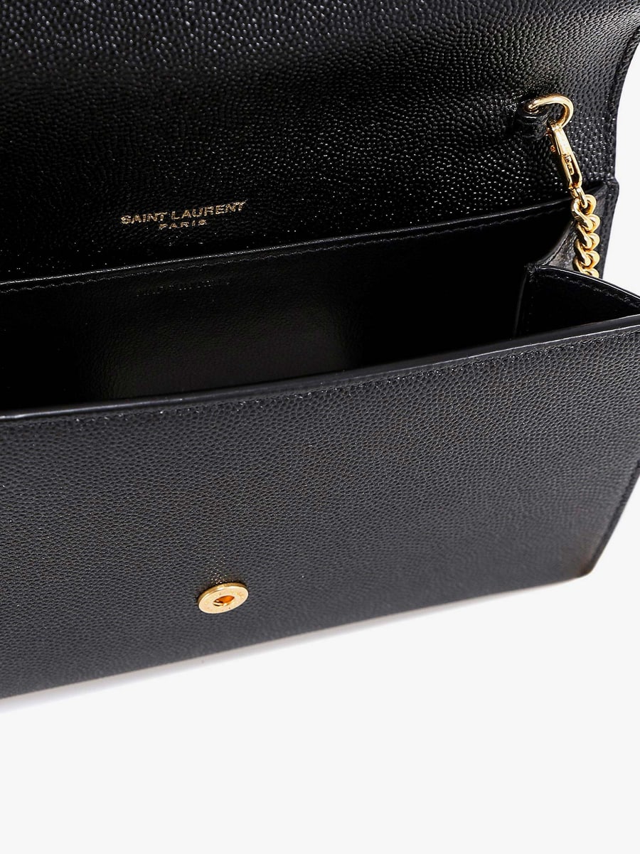 Saint Laurent Leather crossbody bag with metal Cassandre logo, view 4