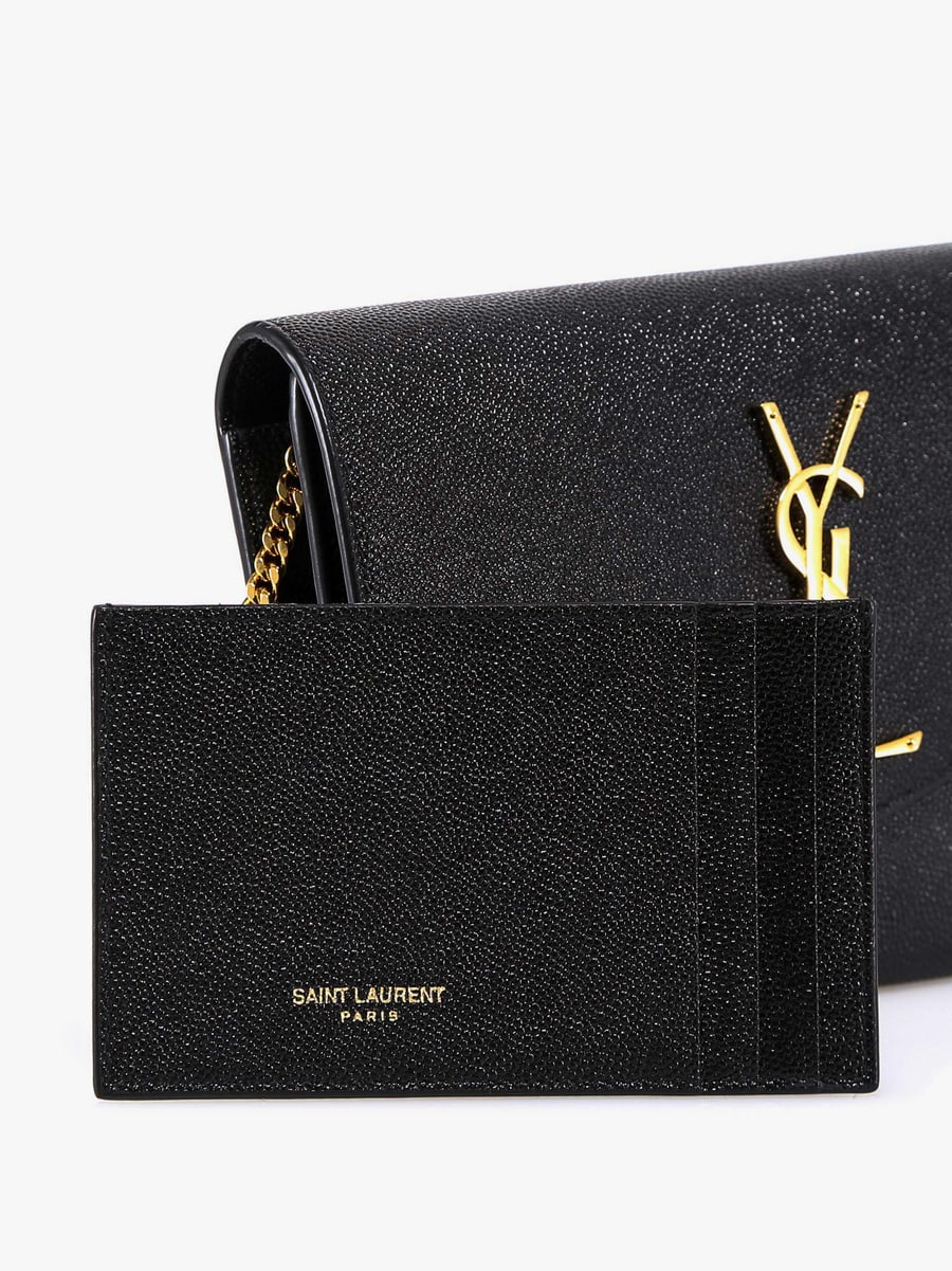 Saint Laurent Leather crossbody bag with metal Cassandre logo, view 6