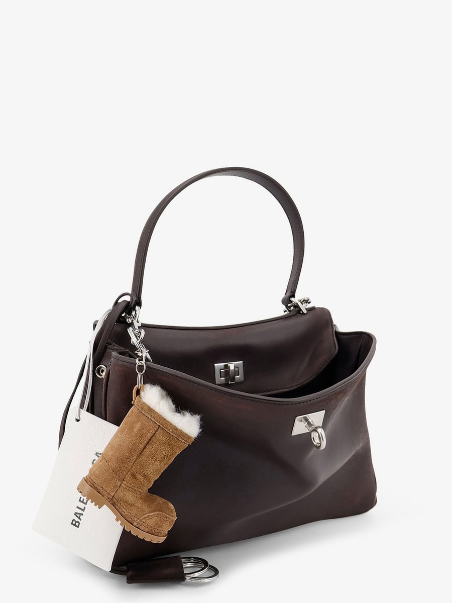 Balenciaga Rodeo S leather crossbody bag with vintage motif, view 4