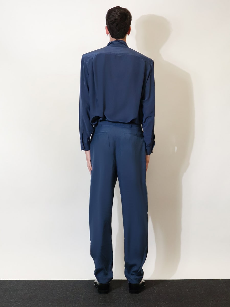 Saint Laurent Silk trousers with belt, view 3