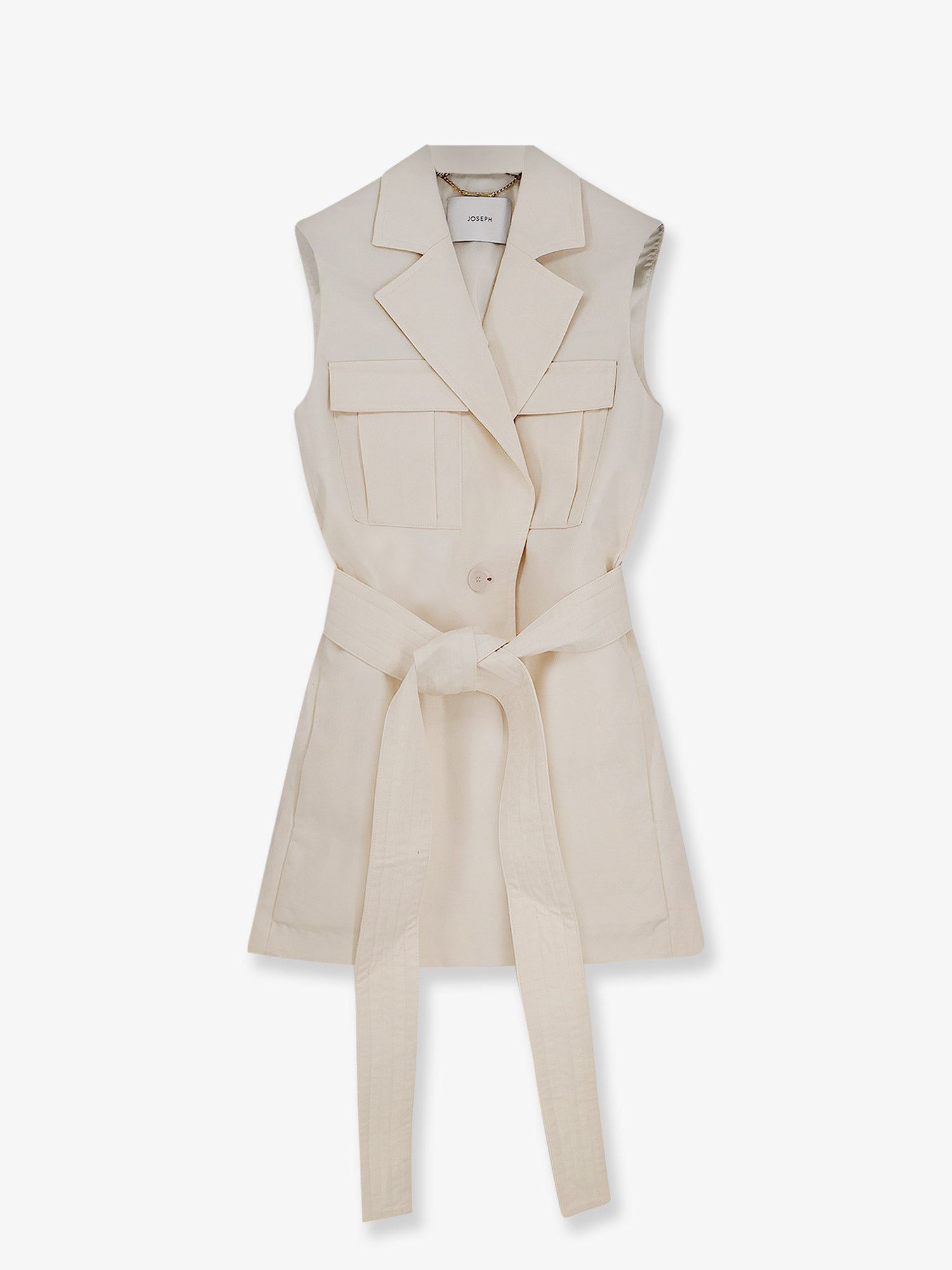 JOSEPH Diafa sleeveless cotton and linen blazer