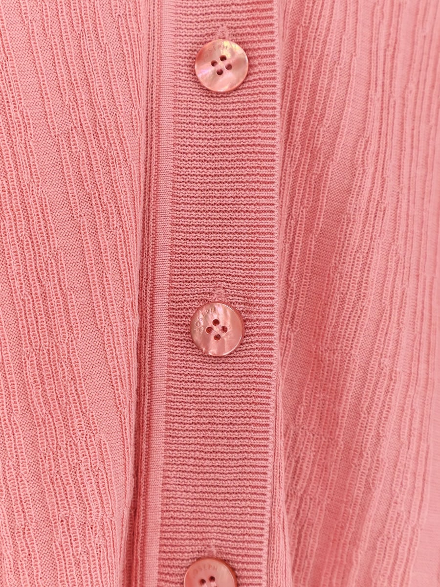 JOSEPH Silk and cotton cardigan with crinkled effect, view 3