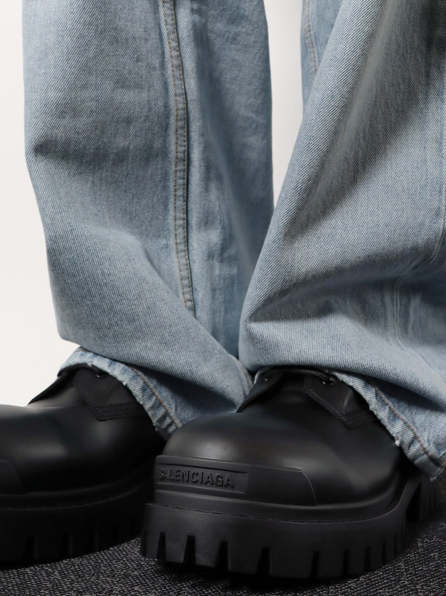 Balenciaga Leather boots with maxi rubber sole, view 2