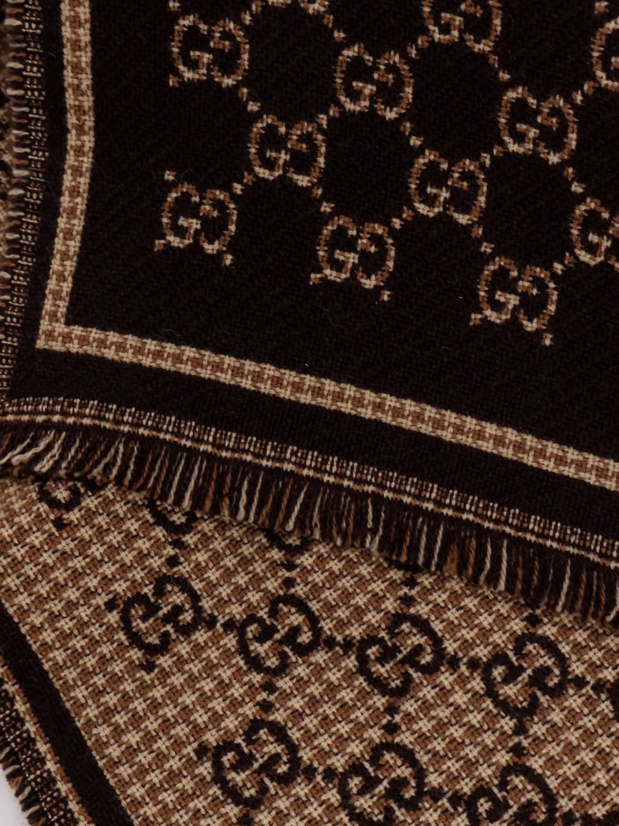 Gucci GG wool jacquard scarf, view 3
