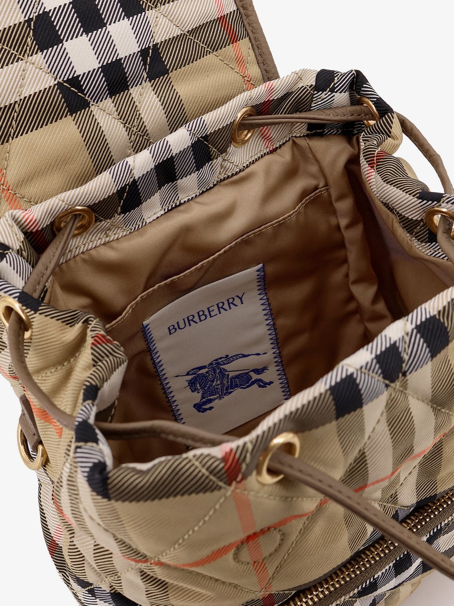 Burberry Horseshoe nylon backpack with check pattern, view 4