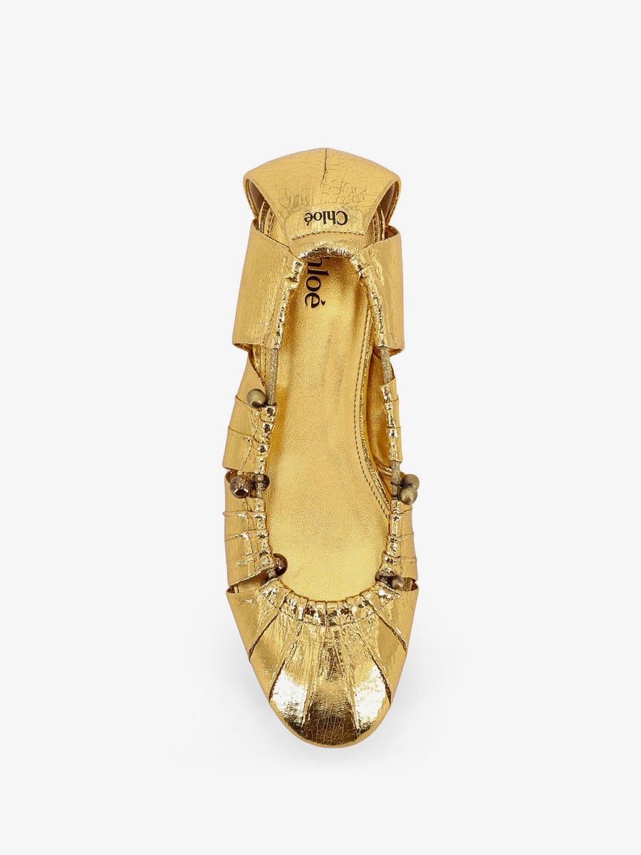 Chloé Gold leather Ballerinas, view 4