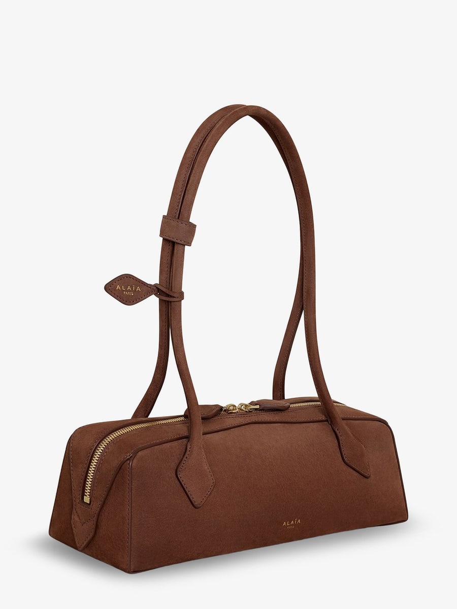 Alaïa Teckel Medium suede shoulder bag, view 4
