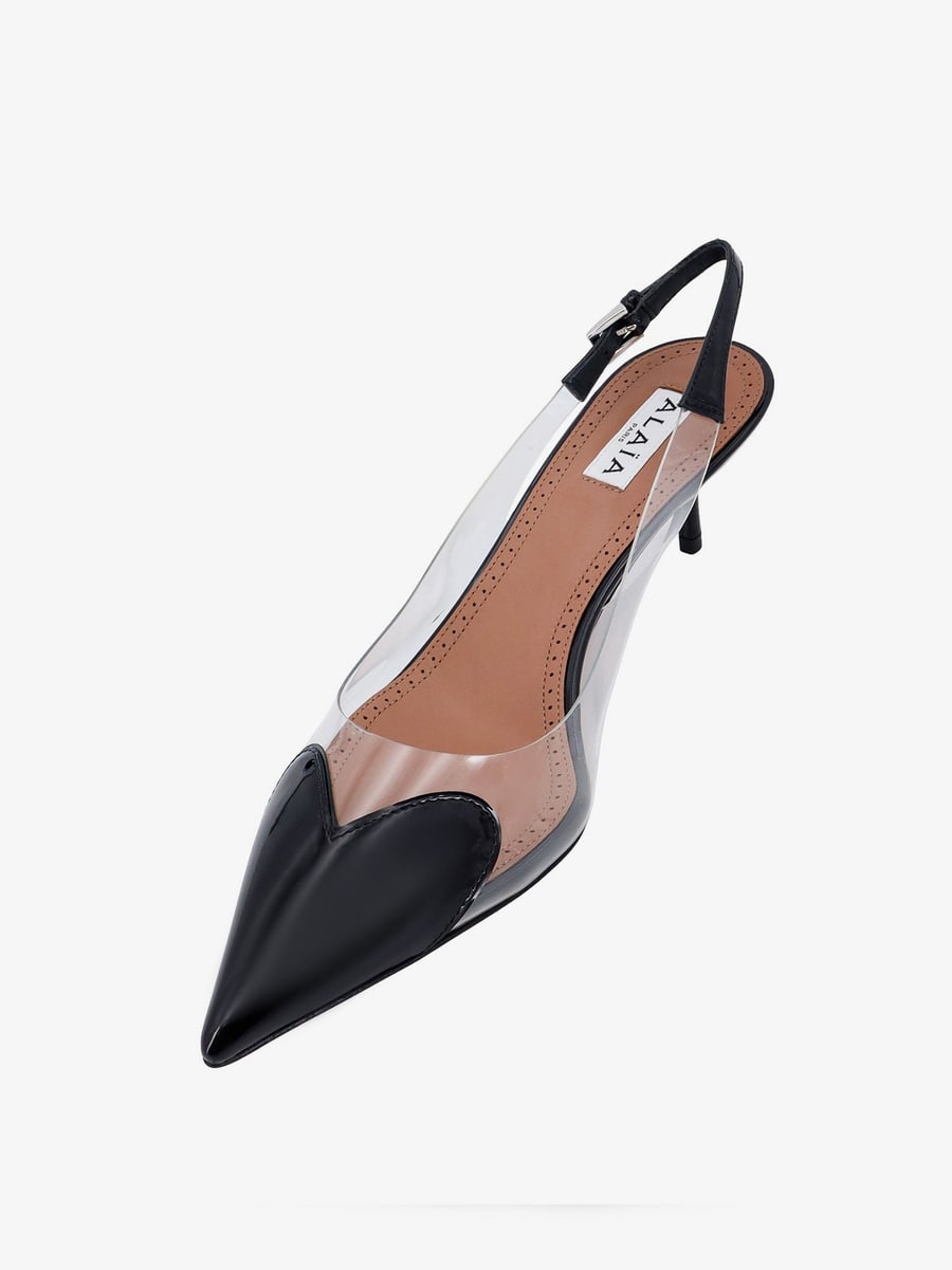 Alaïa Le Coeur Slingback PVC and leather pumps, view 5
