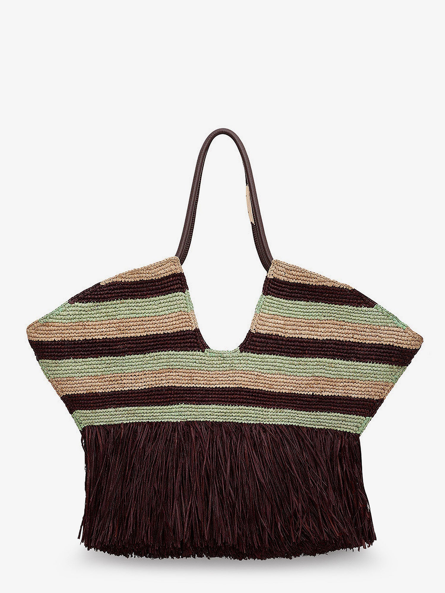 Zimmermann Golden Time rafia shoulder bag with fringe, view 2