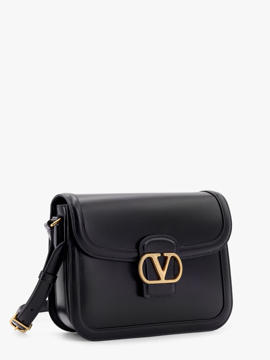 Valentino Garavani Valentino garavani 9to5 leather shoulder bag with vlogo signature closure, view 4