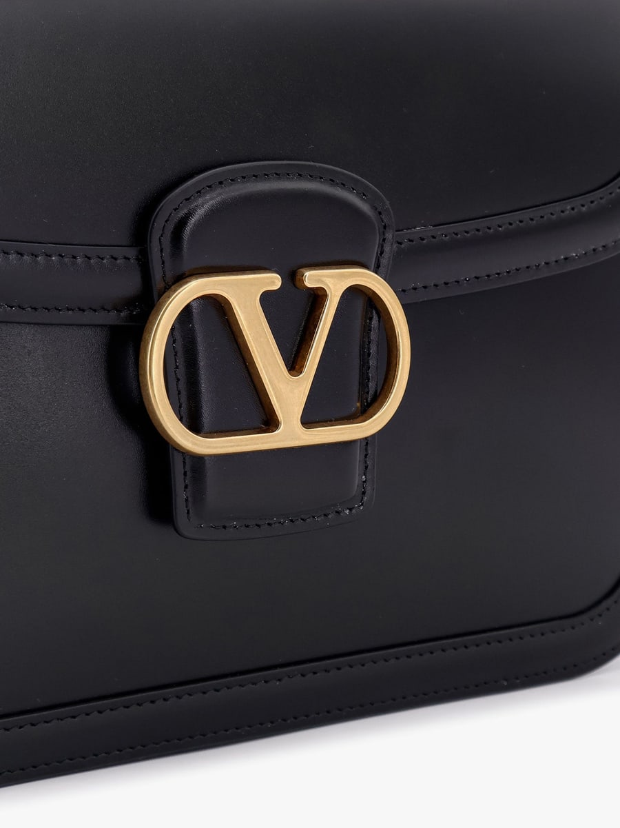 Valentino Garavani Valentino garavani 9to5 leather shoulder bag with vlogo signature closure, view 6