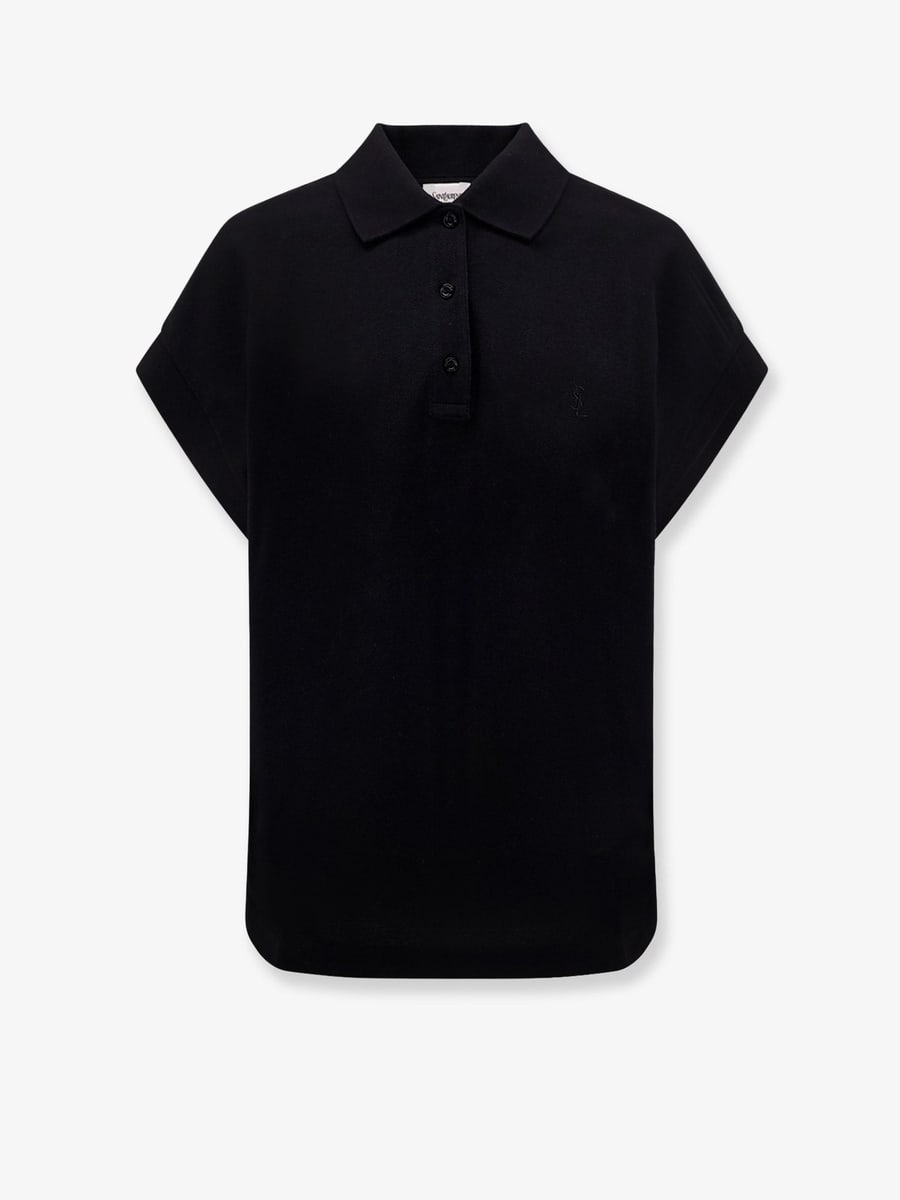 Saint Laurent Cotton blend polo shirt with logo
