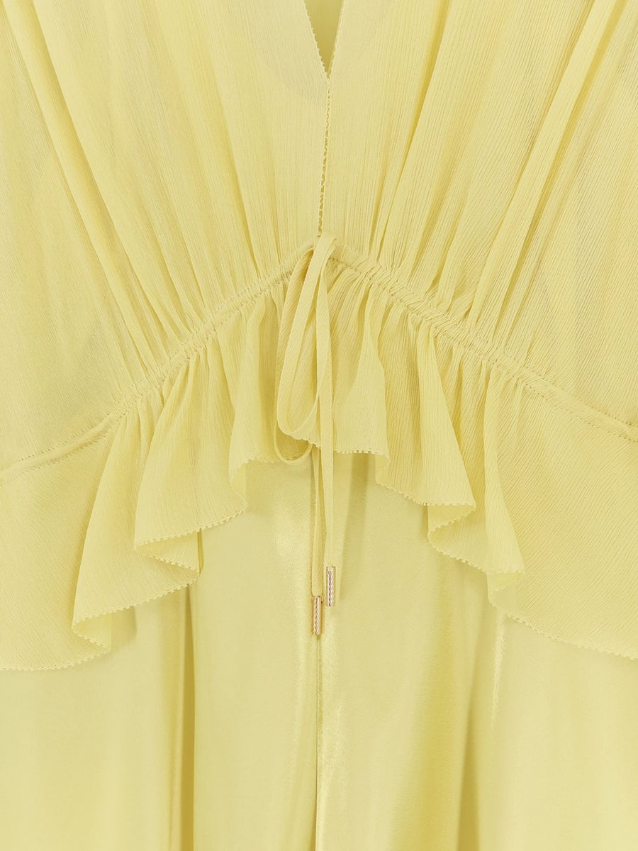 ALBERTA FERRETTI Satin long dress, view 3