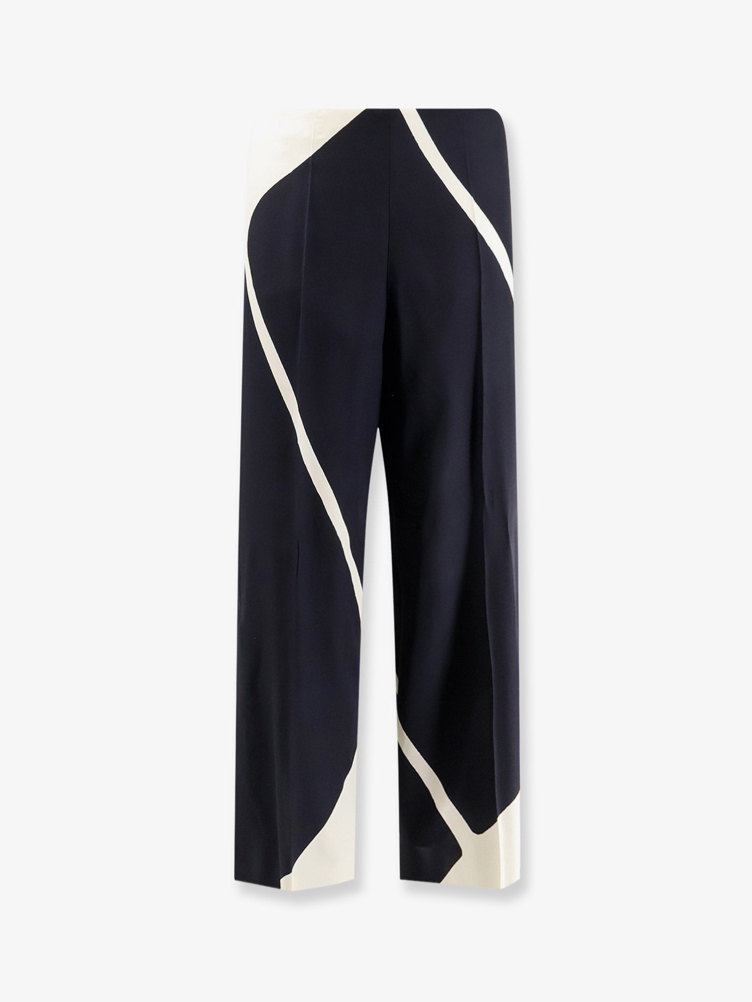 ALBERTA FERRETTI Viscose trousers with bicolor print