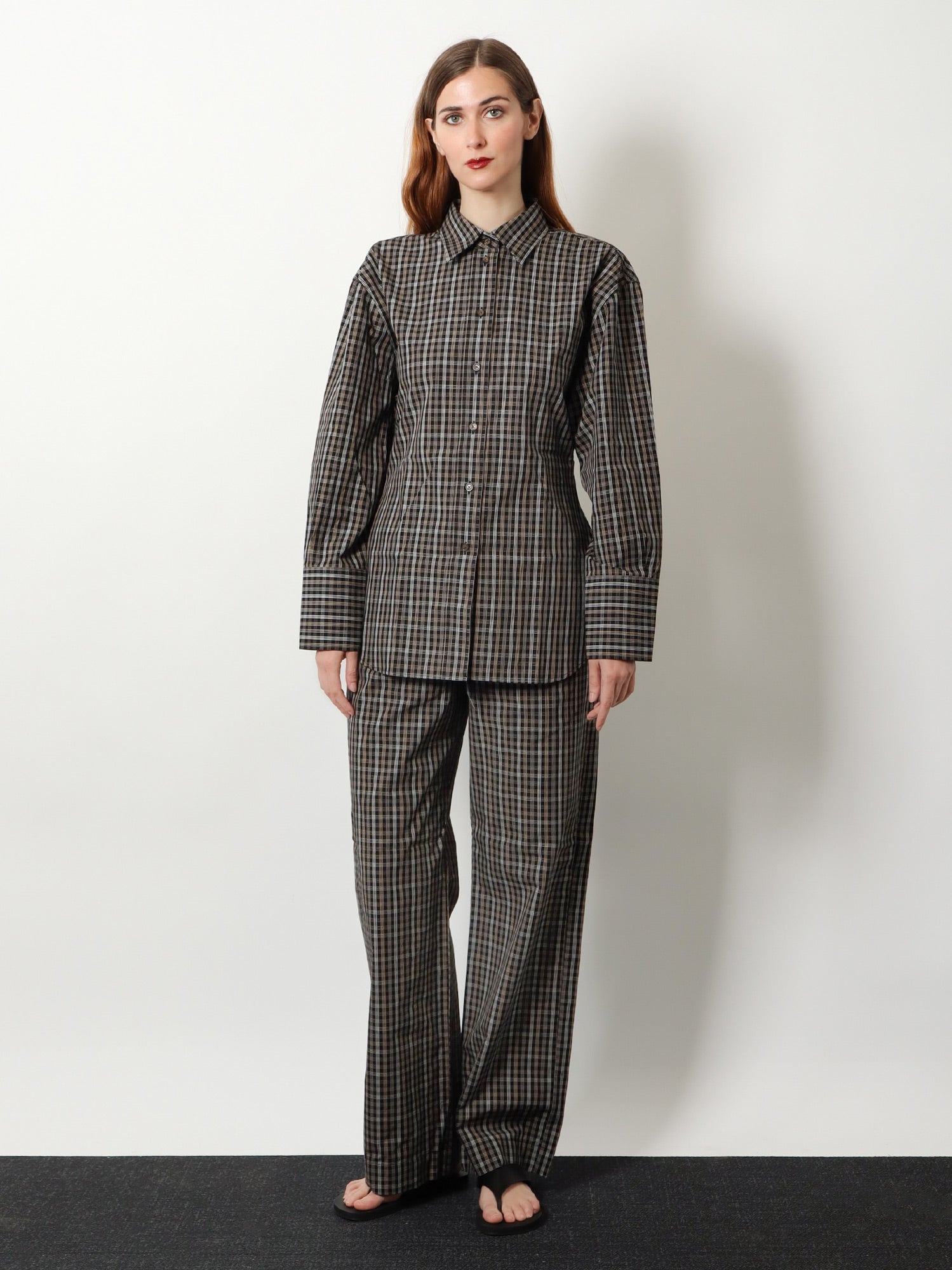 ROHE Cotton shirt with check pattern, view 2