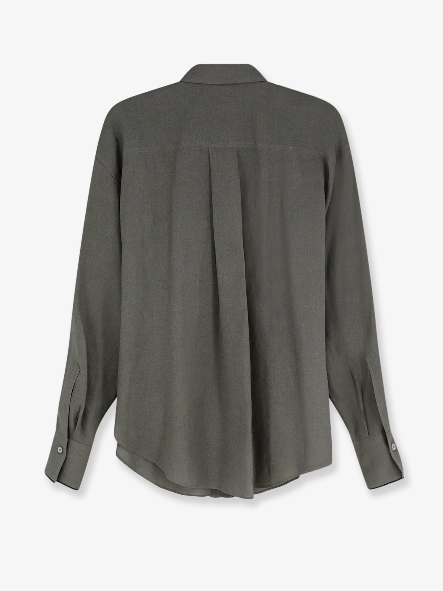 Brunello Cucinelli Linen shirt with Monili detail, view 2
