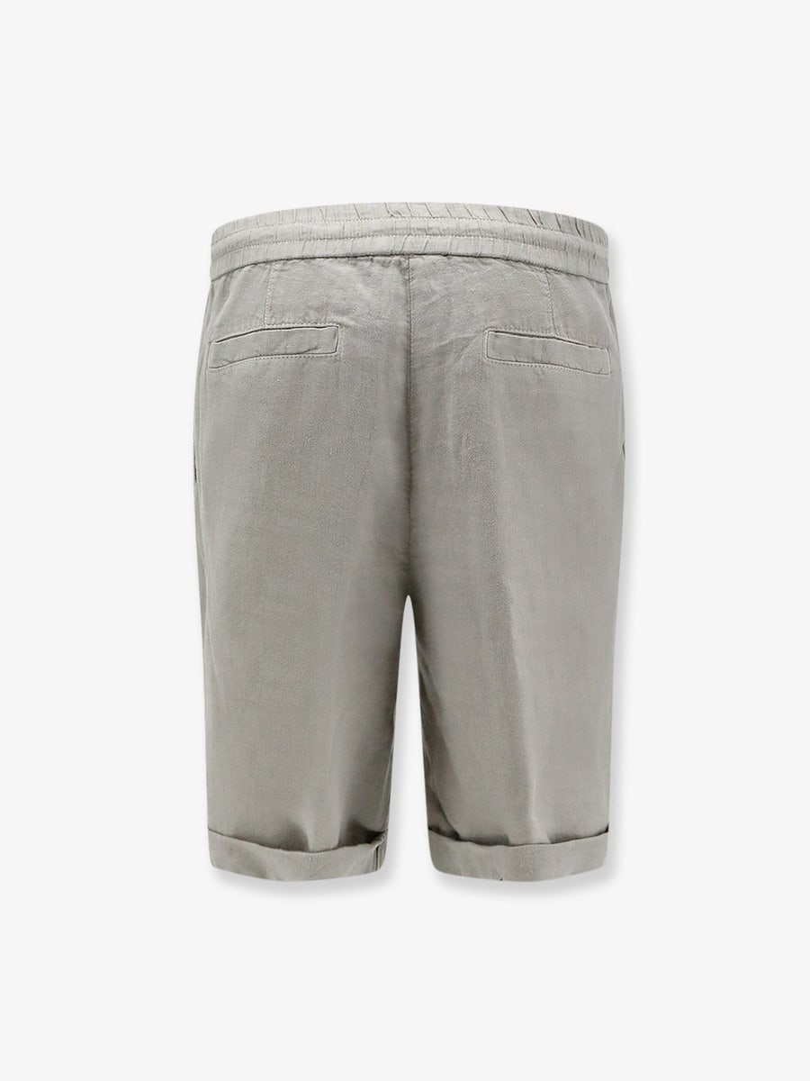 Brunello Cucinelli Linen bermuda shorts with drawstring, view 2