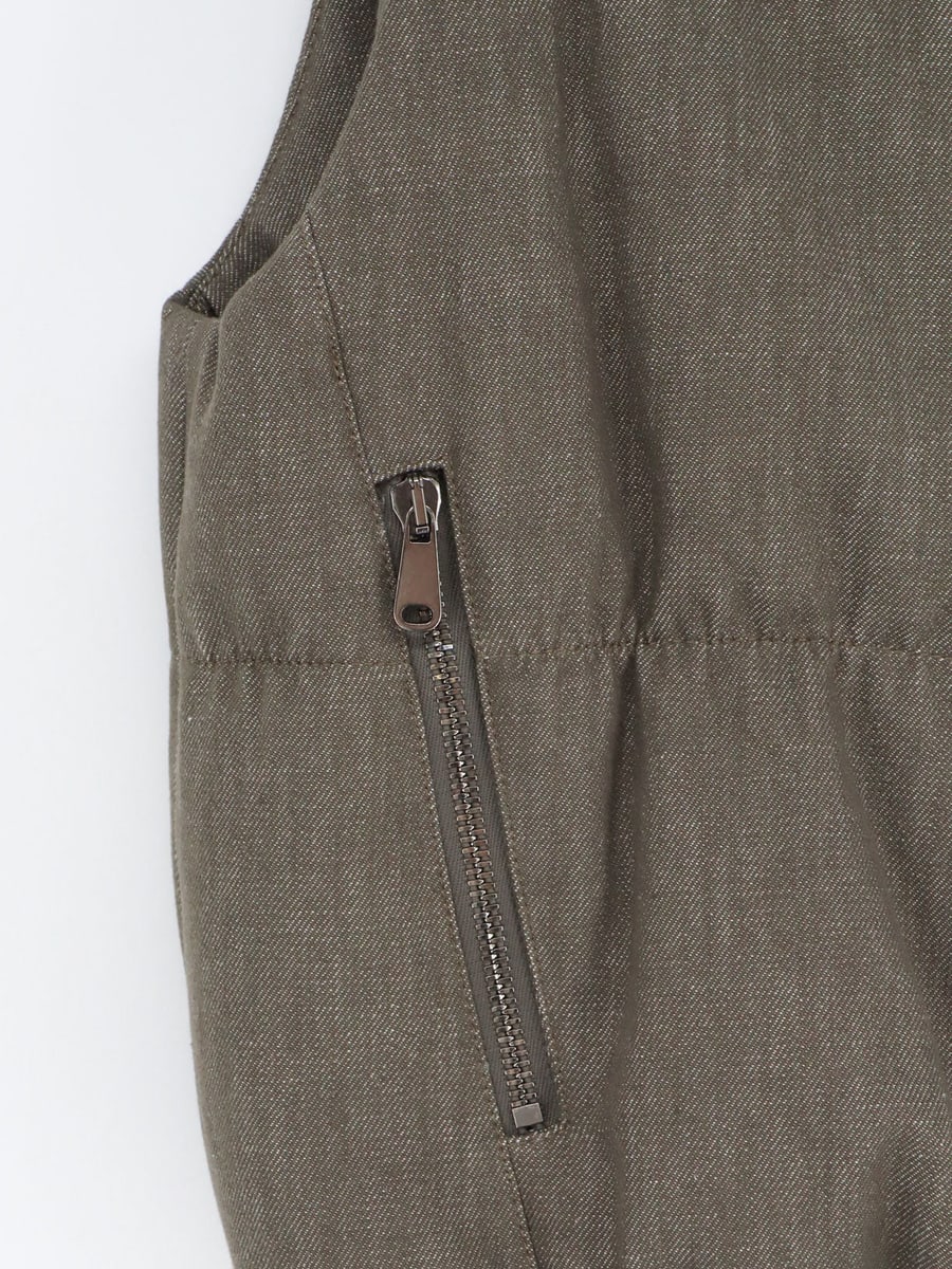 Brunello Cucinelli Sleeveless effect twill-denim down jacket, view 3