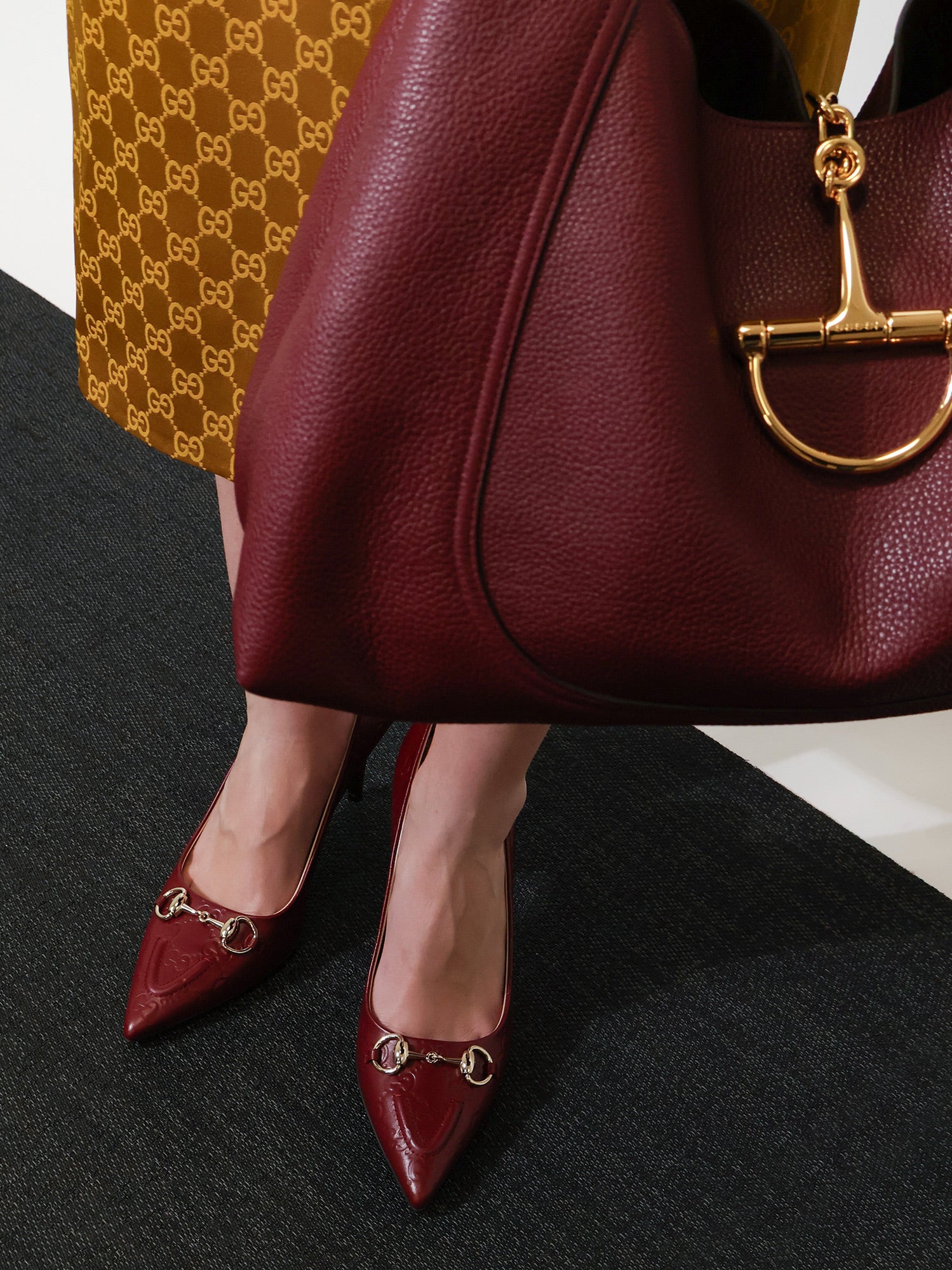 Gucci Gucci Rosso Ancora GG leather décolleté, view 2