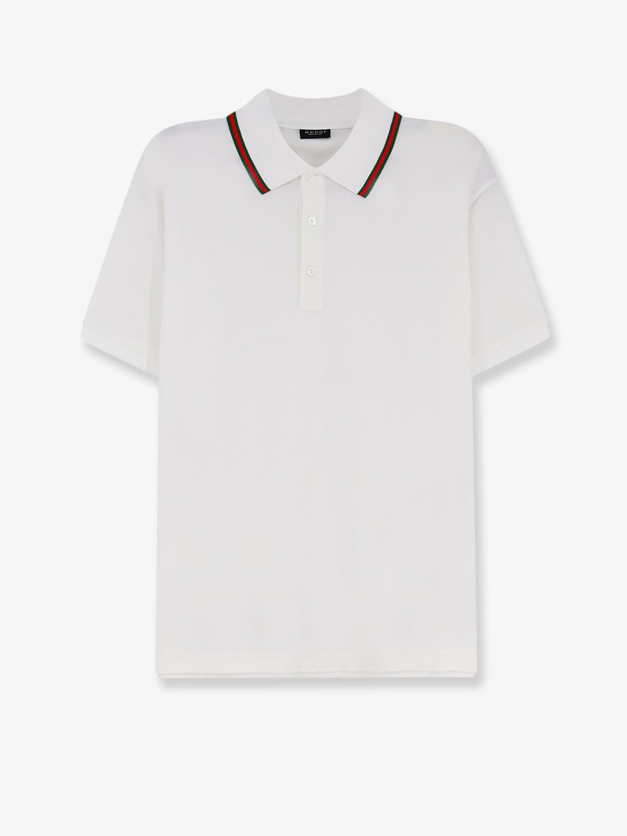 Gucci Cotton polo shirt with Nastro Web detail on the collar