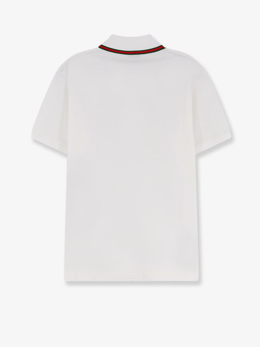 Gucci Cotton polo shirt with Nastro Web detail on the collar, view 2