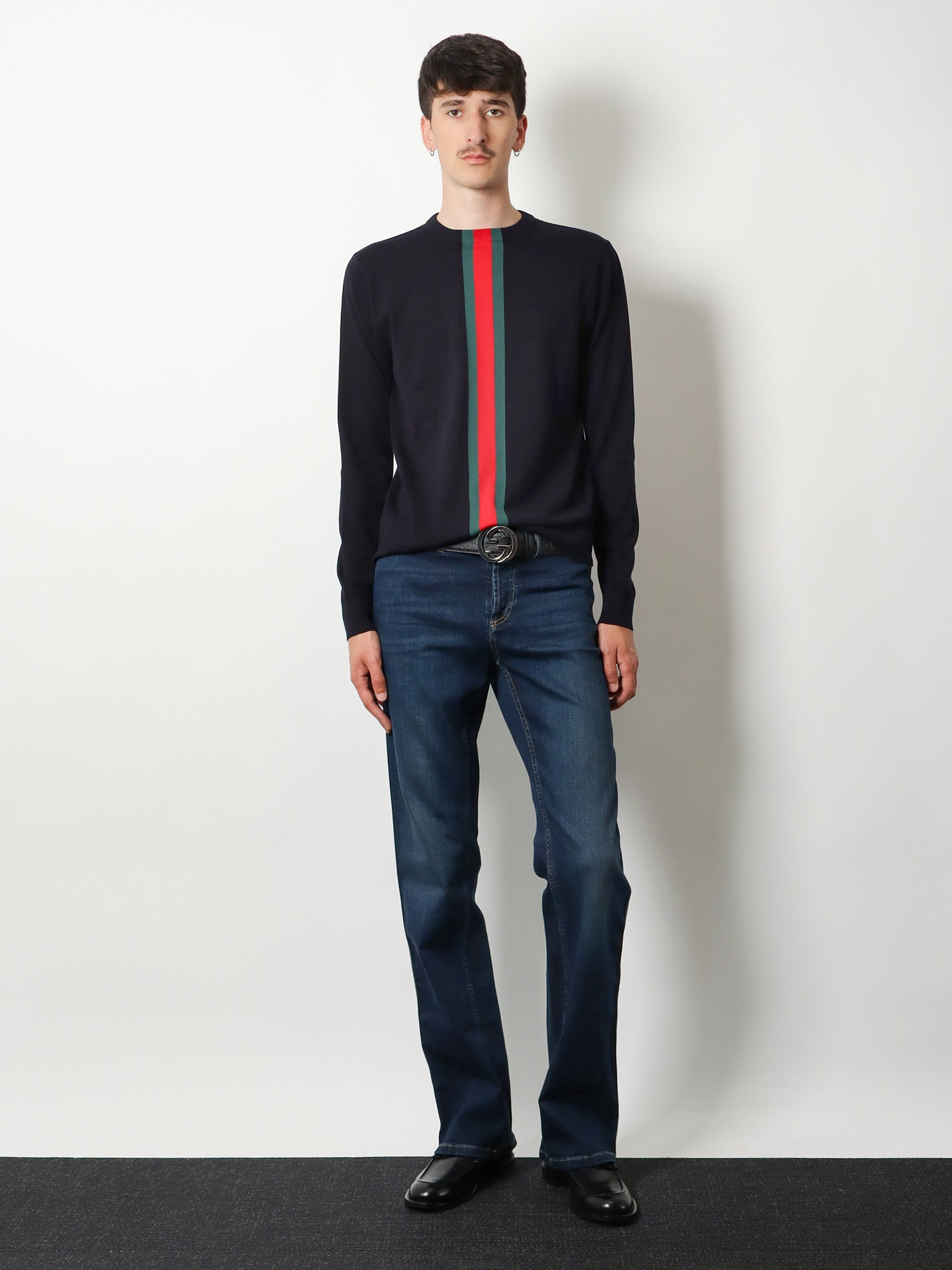 Gucci Cotton sweater with Nastro Web inlay, view 2
