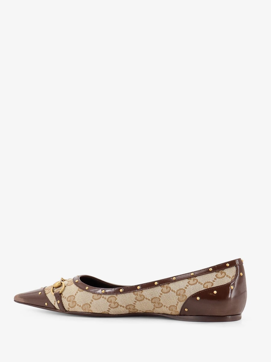 Gucci Savoy GG fabric ballerinas with stud detail, view 4