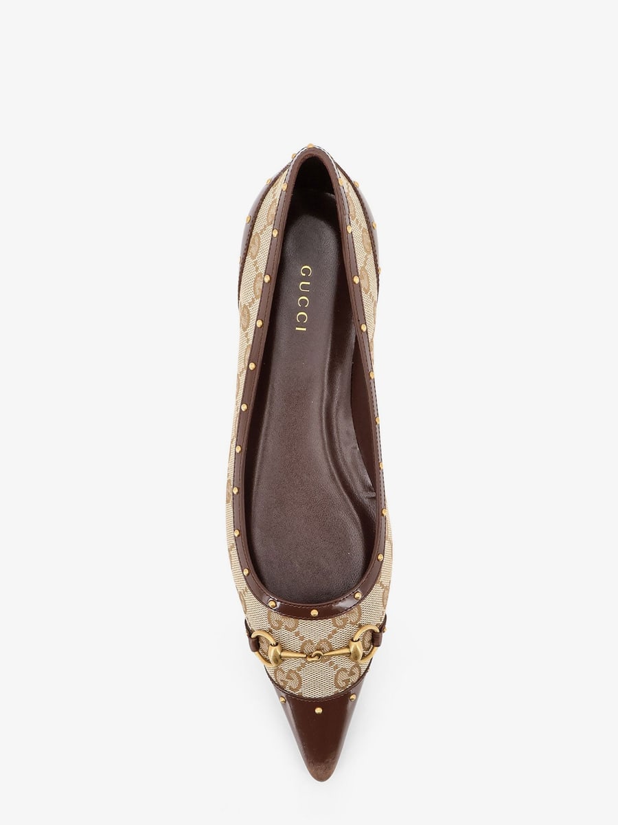Gucci Savoy GG fabric ballerinas with stud detail, view 5
