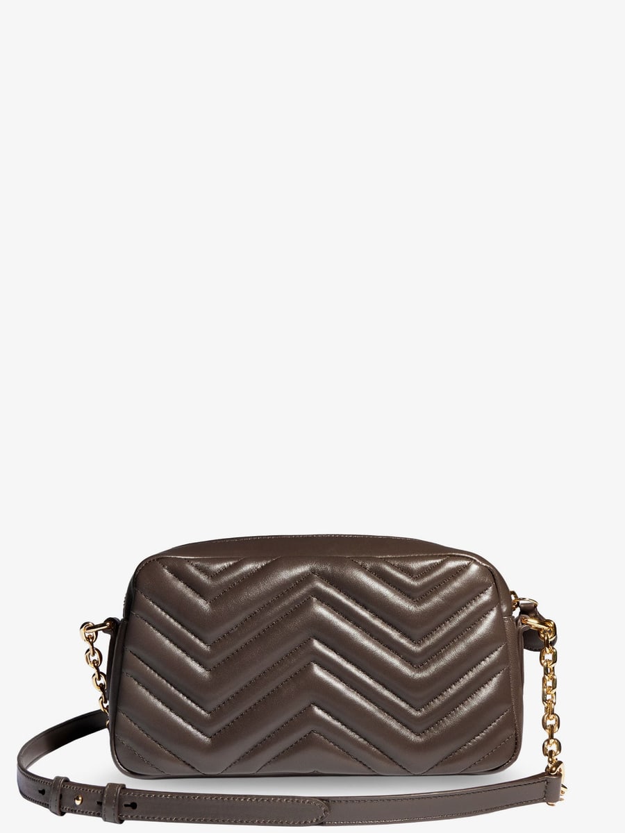 Gucci GG Marmont Camera bag leather crossbody bag with chevron stitching, view 2