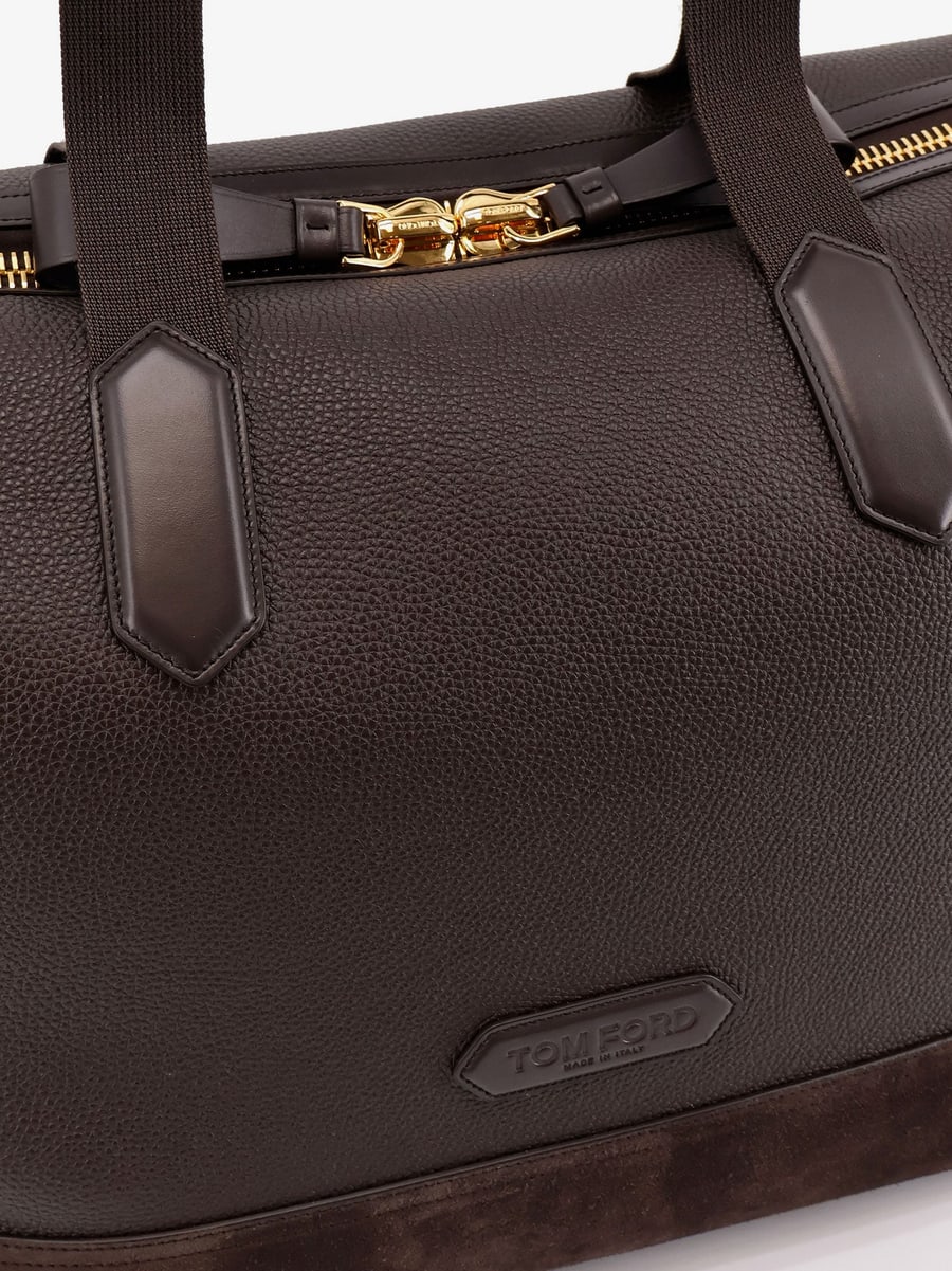Tom Ford Leather travel bag with suede inserts, view 6