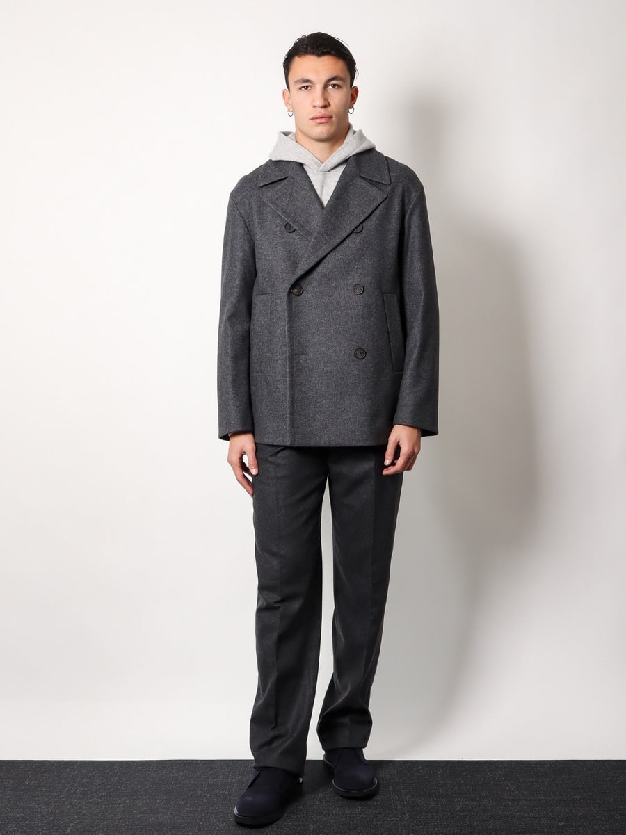 HEVO Double-breasted virgin wool blend coat, view 2