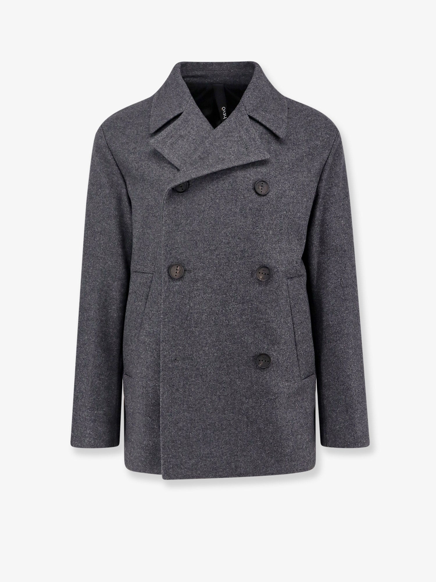 HEVO Double-breasted virgin wool blend coat