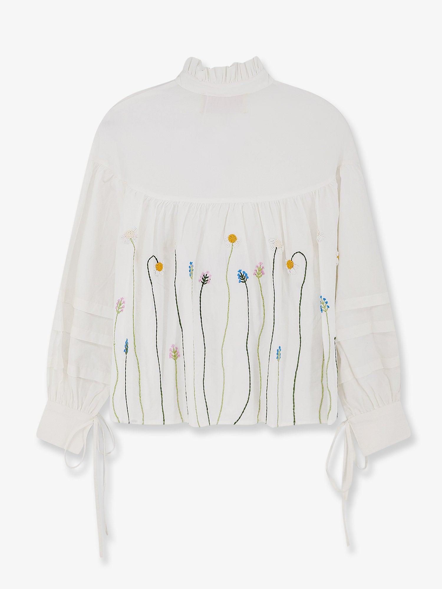 PHILIPPA 1970 Valentina cotton shirt with multicolor embroidery, view 2