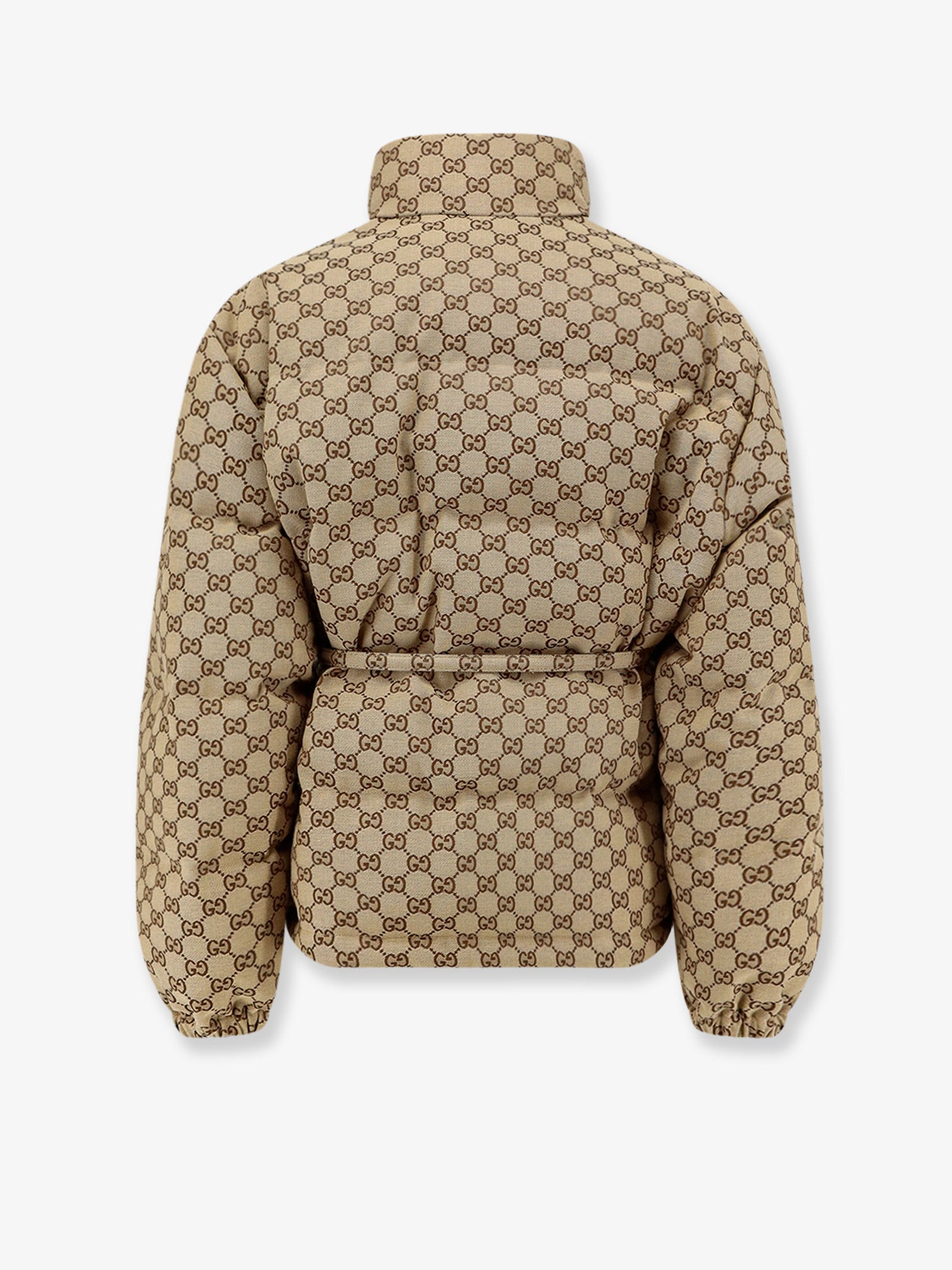 Gucci GG Fabric padded jacket with belt, view 2