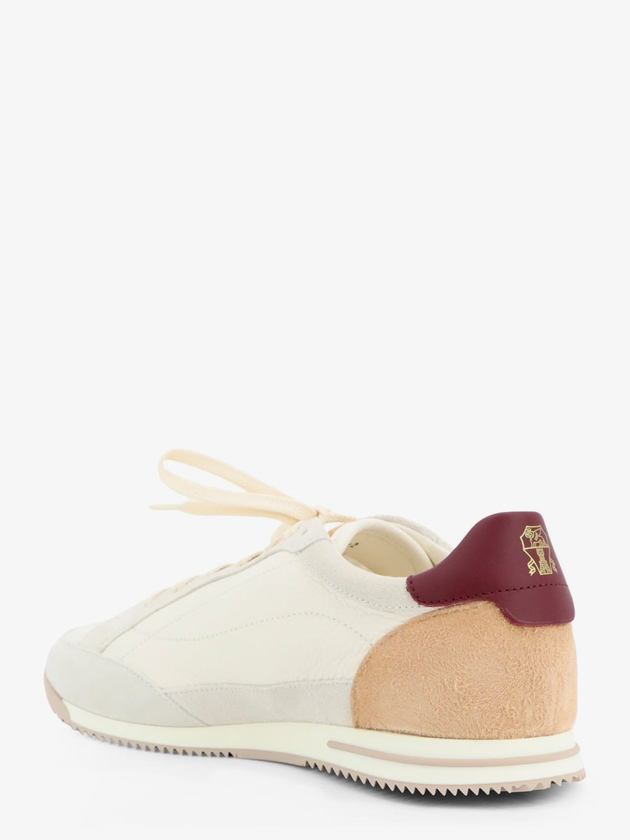 Brunello Cucinelli Leather sneakers with suede inserts, view 3