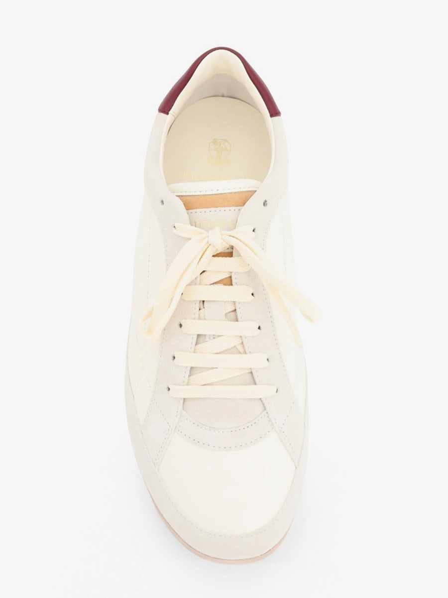 Brunello Cucinelli Leather sneakers with suede inserts, view 5