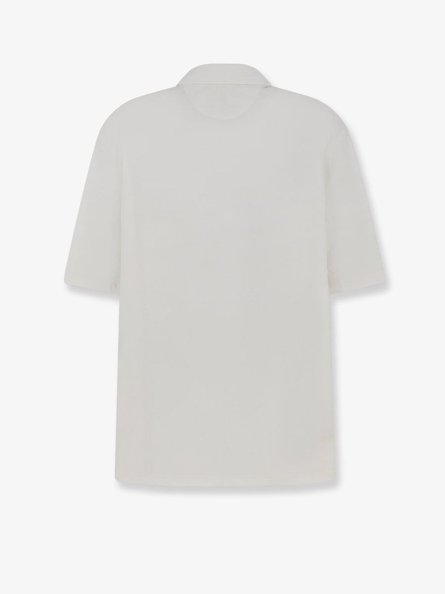 Brunello Cucinelli Virgin wool polo shirt with front logo patch, view 2