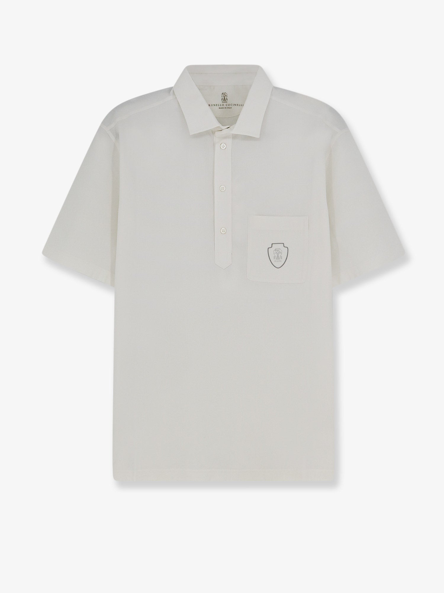 Brunello Cucinelli Virgin wool polo shirt with front logo patch